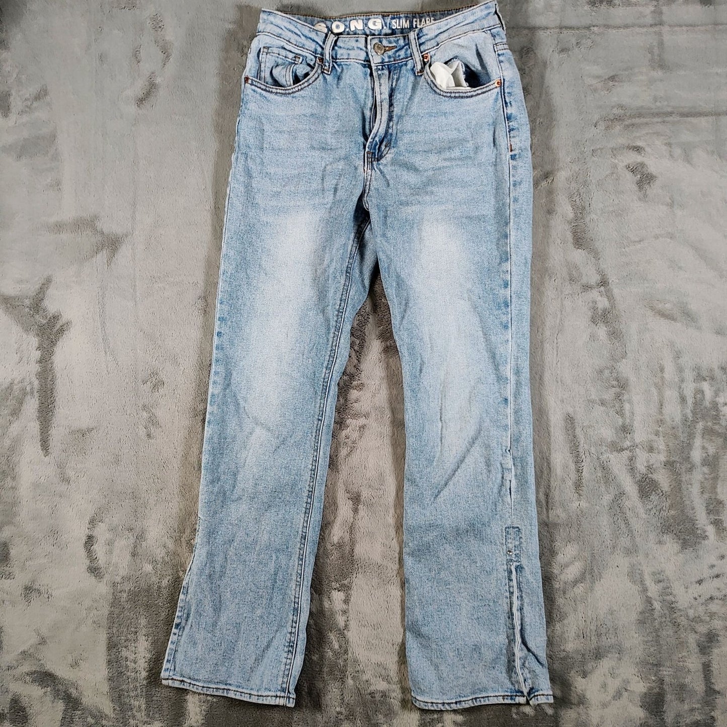 S.O.N.G. Women's Slim Flare Light Wash 27x27.5 Denim Blue Jeans (Size 4/27)