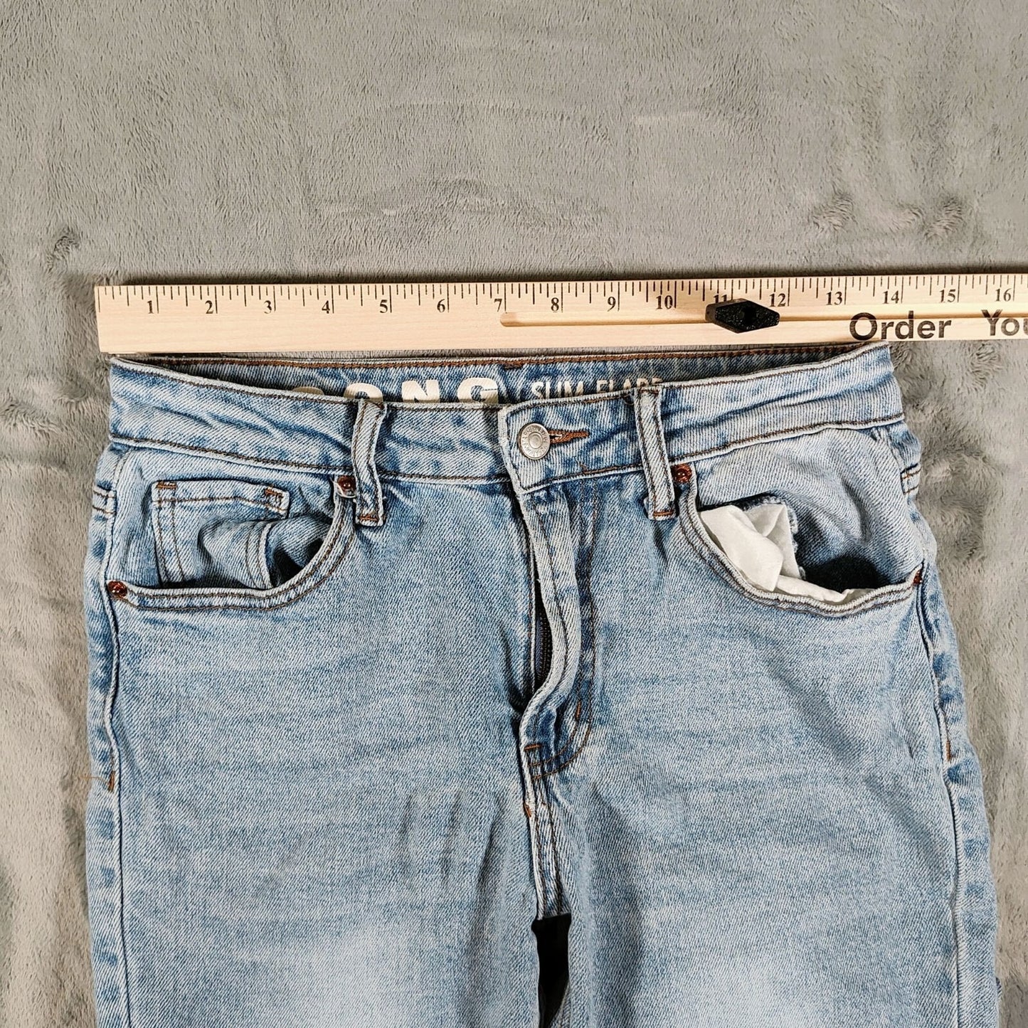 S.O.N.G. Women's Slim Flare Light Wash 27x27.5 Denim Blue Jeans (Size 4/27)