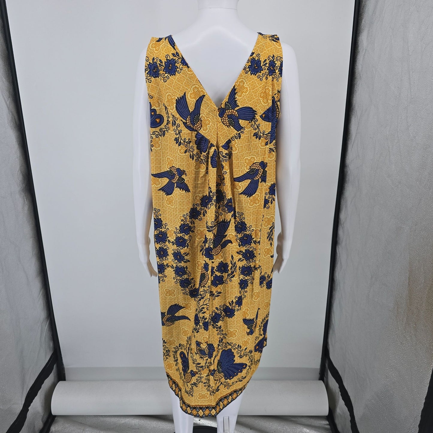 Vintage 1990s Batik by Gina Carwi No. 3095 Caftan-Style Midi Dress (XL)