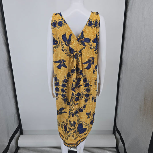 Vintage 1990s Batik by Gina Carwi No. 3095 Caftan-Style Midi Dress (XL)