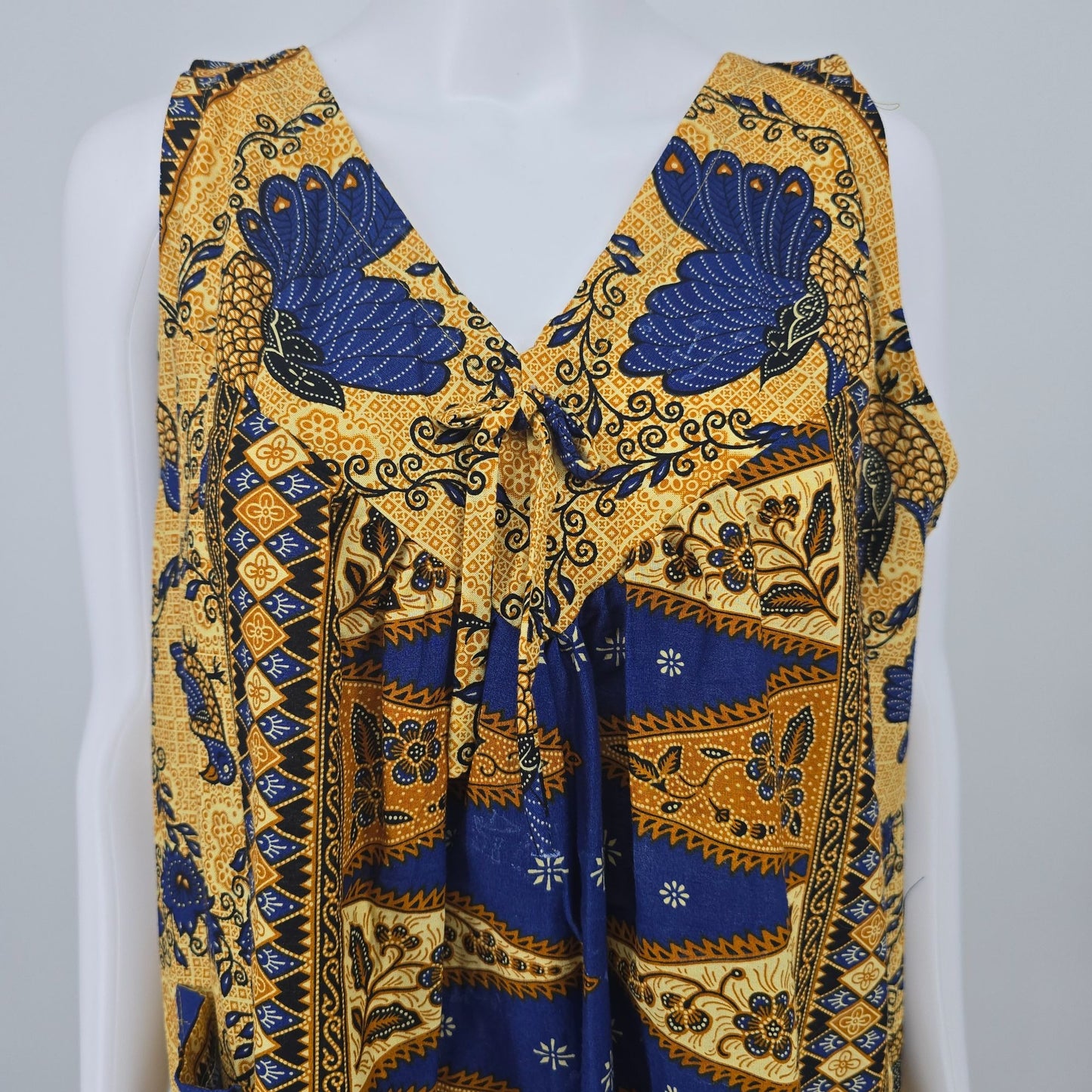 Vintage 1990s Batik by Gina Carwi No. 3095 Caftan-Style Midi Dress (XL)
