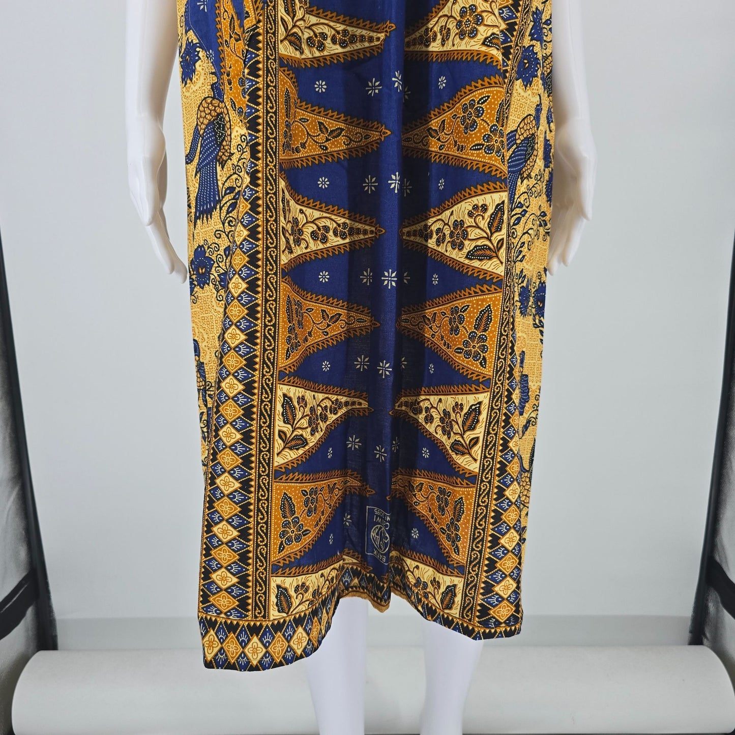 Vintage 1990s Batik by Gina Carwi No. 3095 Caftan-Style Midi Dress (XL)
