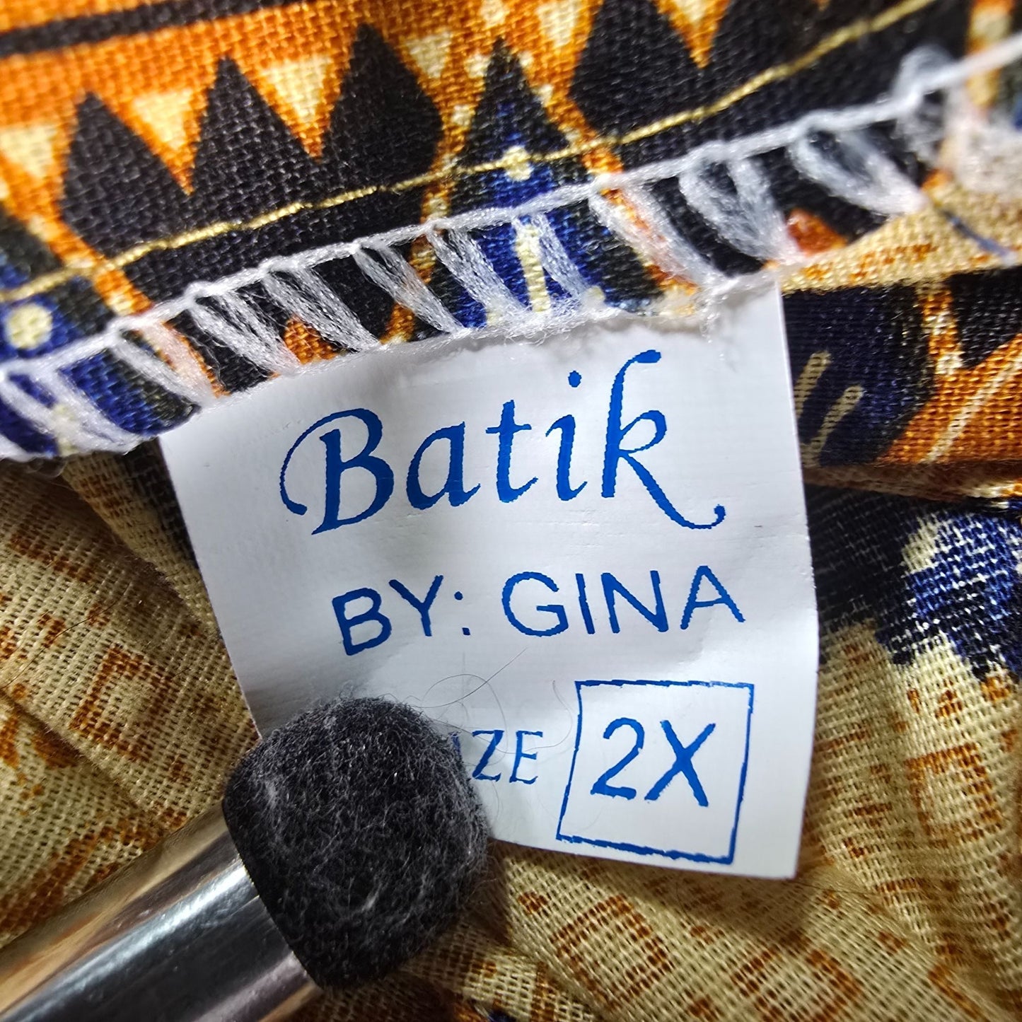Vintage 1990s Batik by Gina Carwi No. 3095 Caftan-Style Midi Dress (XL)