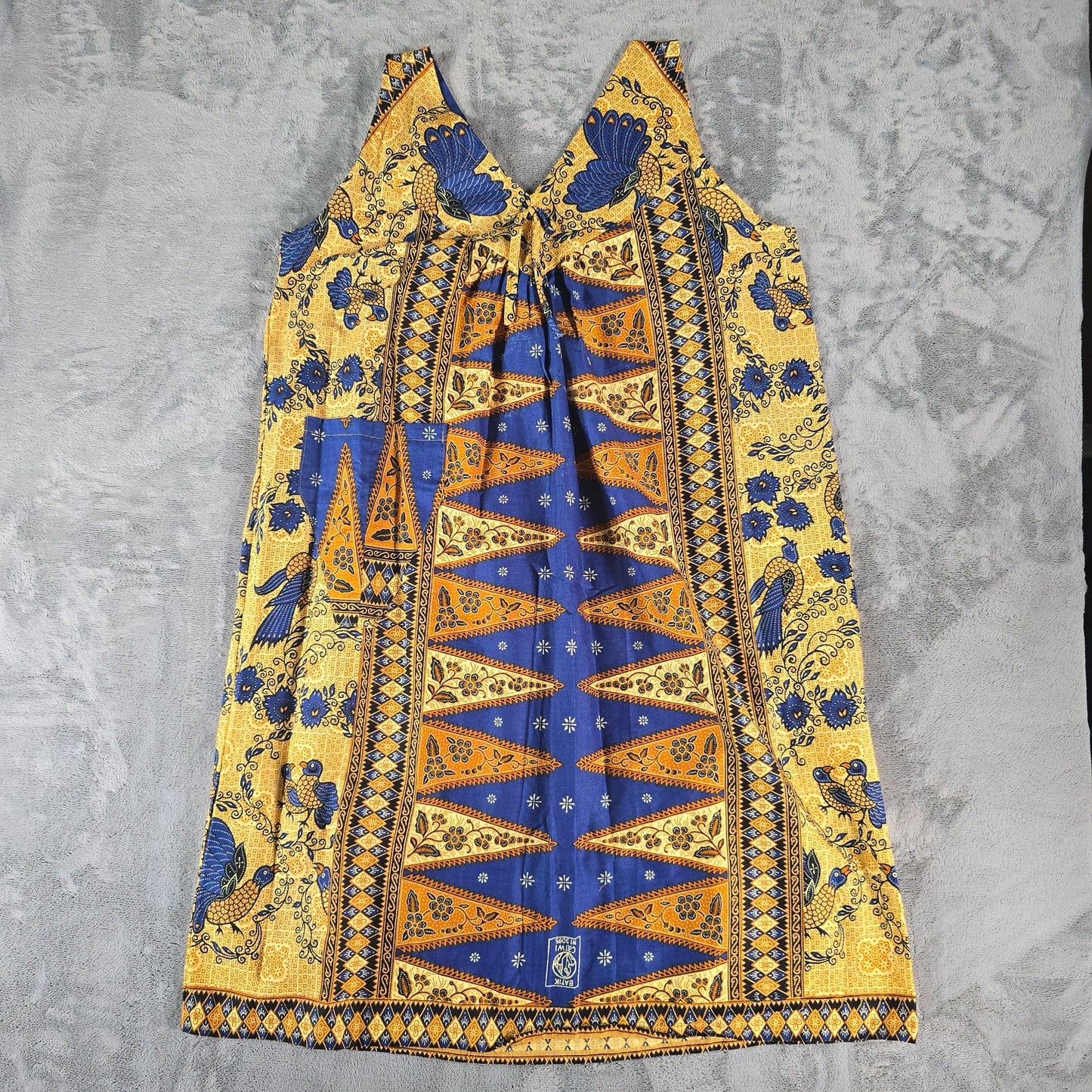 Vintage 1990s Batik by Gina Carwi No. 3095 Caftan-Style Midi Dress (XL)