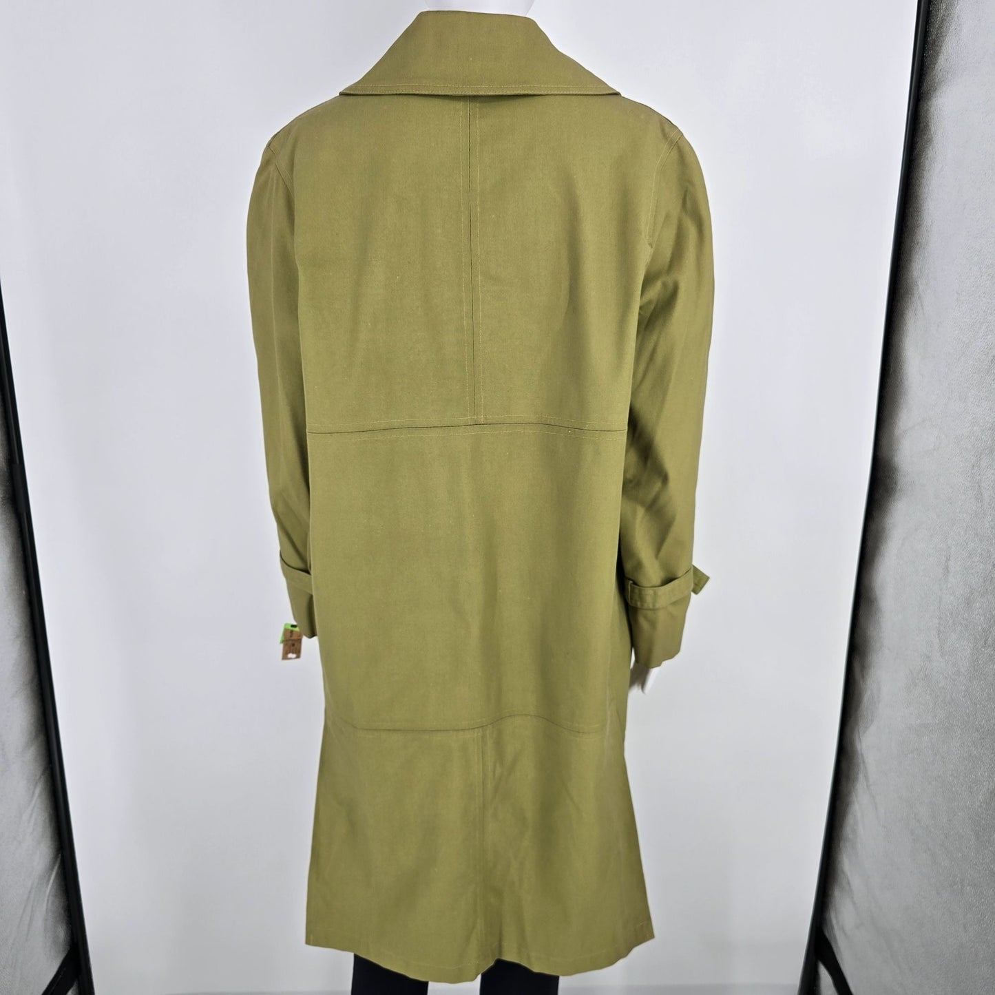 Vintage 1960s Fleet Street Rain/Shine Green Double-Breasted Mod Coat (16R/Large)