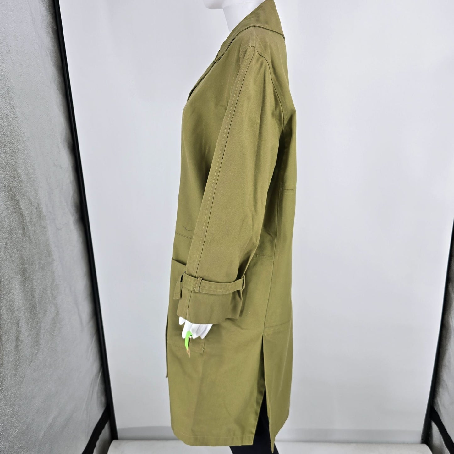 Vintage 1960s Fleet Street Rain/Shine Green Double-Breasted Mod Coat (16R/Large)