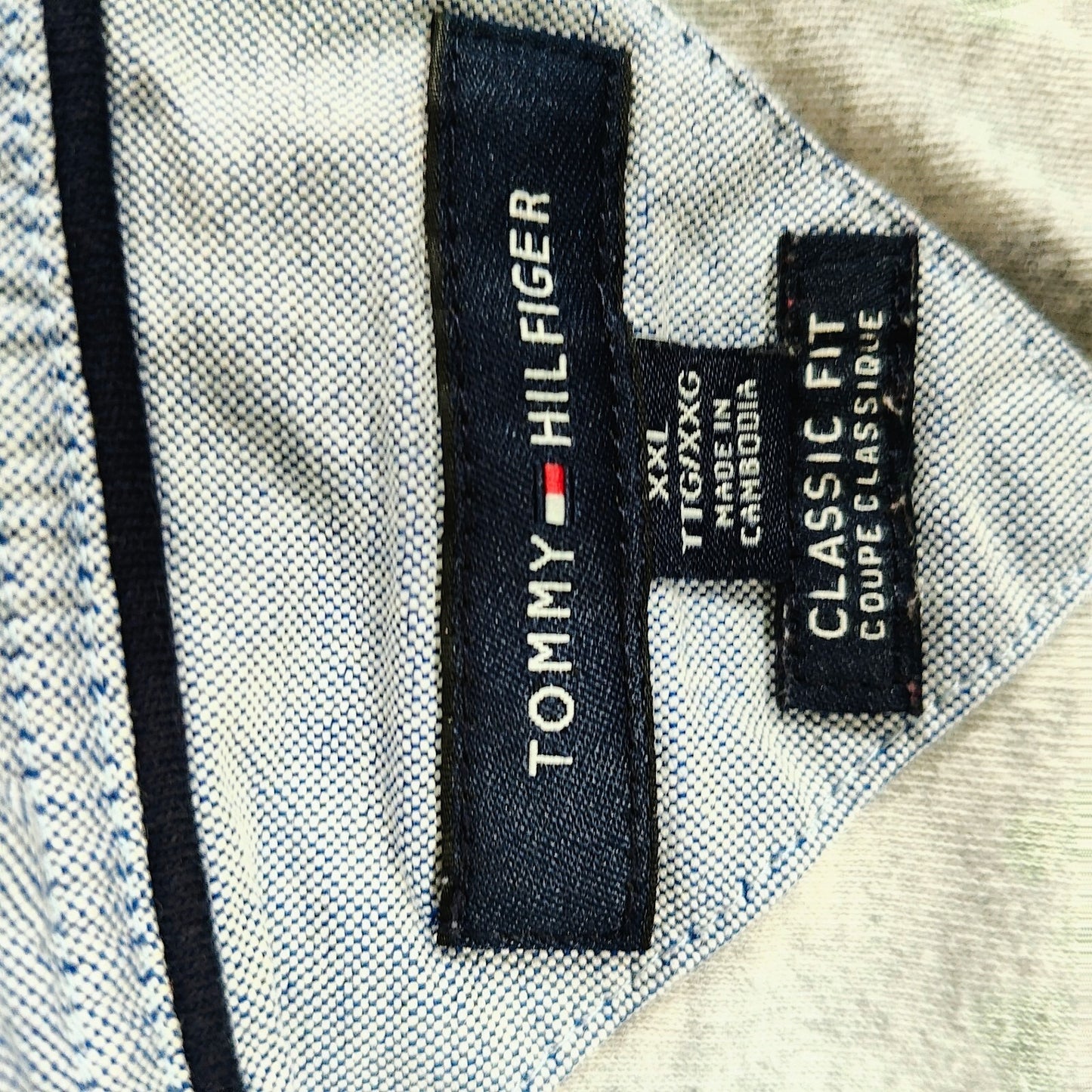 Tommy Hilfiger Classic Fit Two Button Hilfiger Name Logo Gray Polo (XXL)