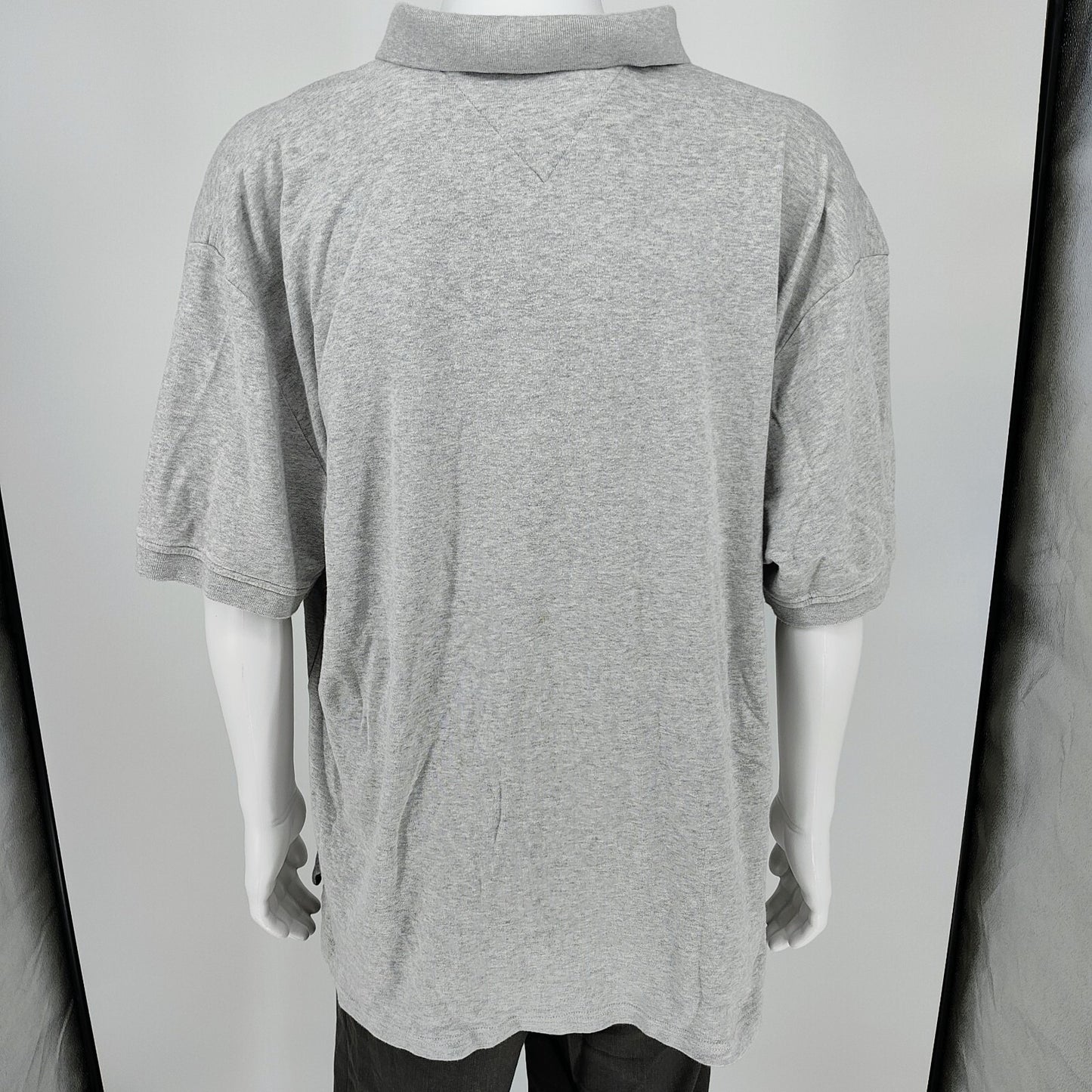 Tommy Hilfiger Classic Fit Two Button Hilfiger Name Logo Gray Polo (XXL)