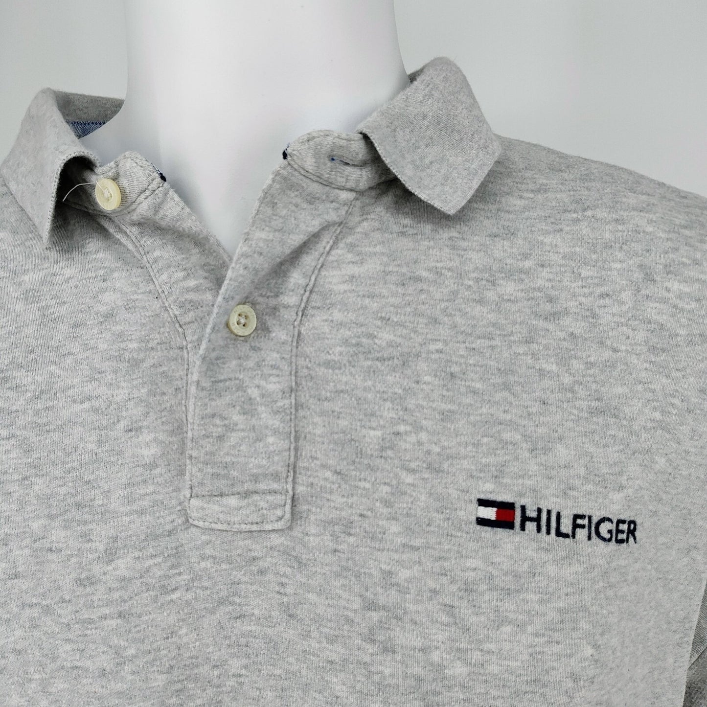 Tommy Hilfiger Classic Fit Two Button Hilfiger Name Logo Gray Polo (XXL)