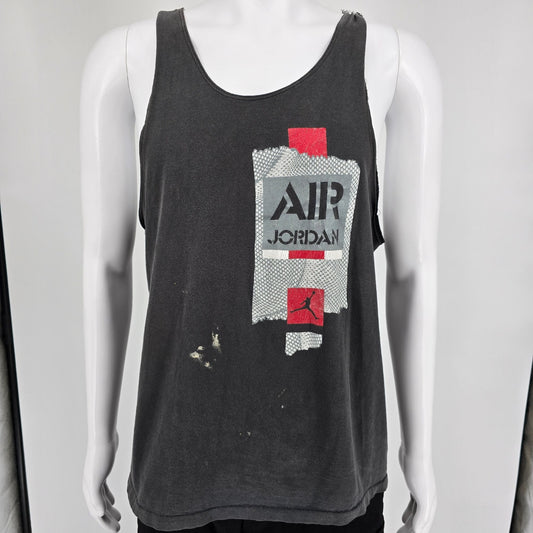 Vintage Early 1990s Nike Air Jordan Distressed Men's Jumpman Logo Tank Top (L)