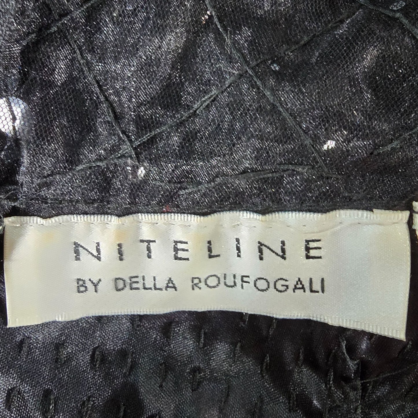 Vintage Y2K Nightline by Della Fougali Black Sequin Sheathe Dress (XS)