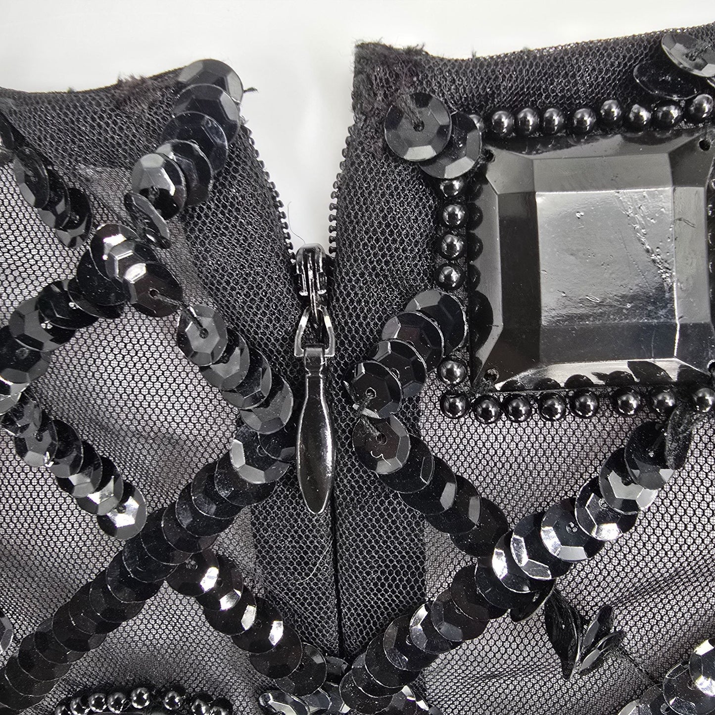 Vintage Y2K Nightline by Della Fougali Black Sequin Sheathe Dress (XS)