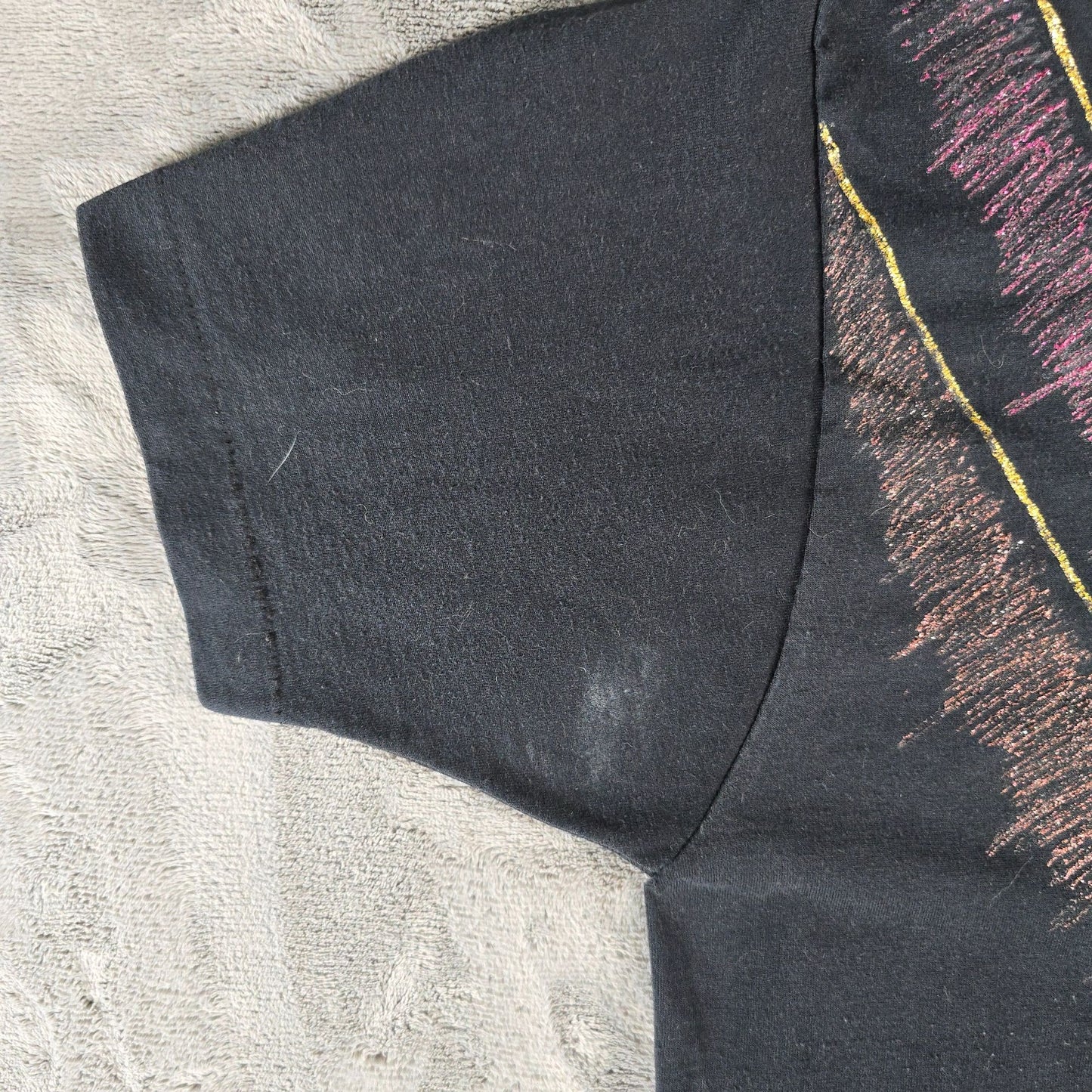 Vintage 1990s Screen Stars Rhinestone Glitter Paint Wearable Art T-Shirt (L)