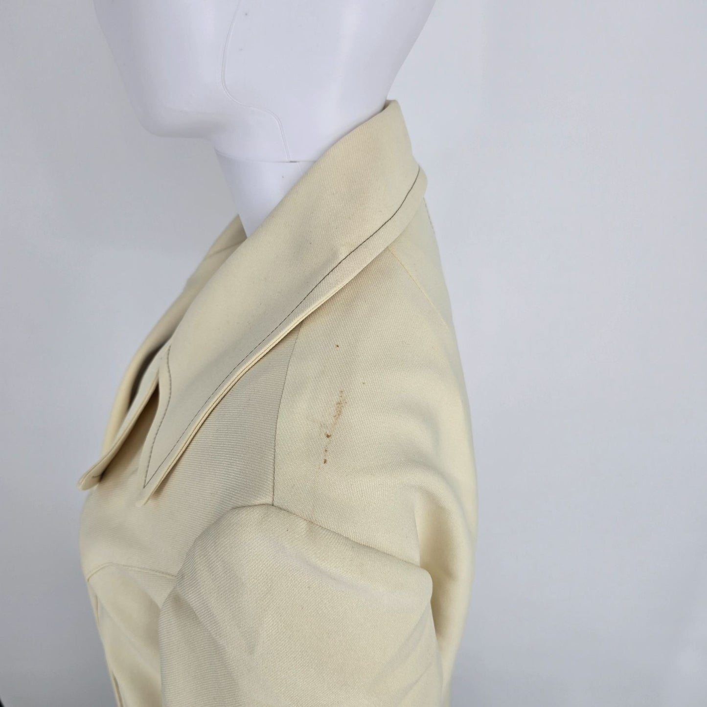 Vintage 1970s London Fog Maincoats Ivory Double-Breasted Walking Coat (M)