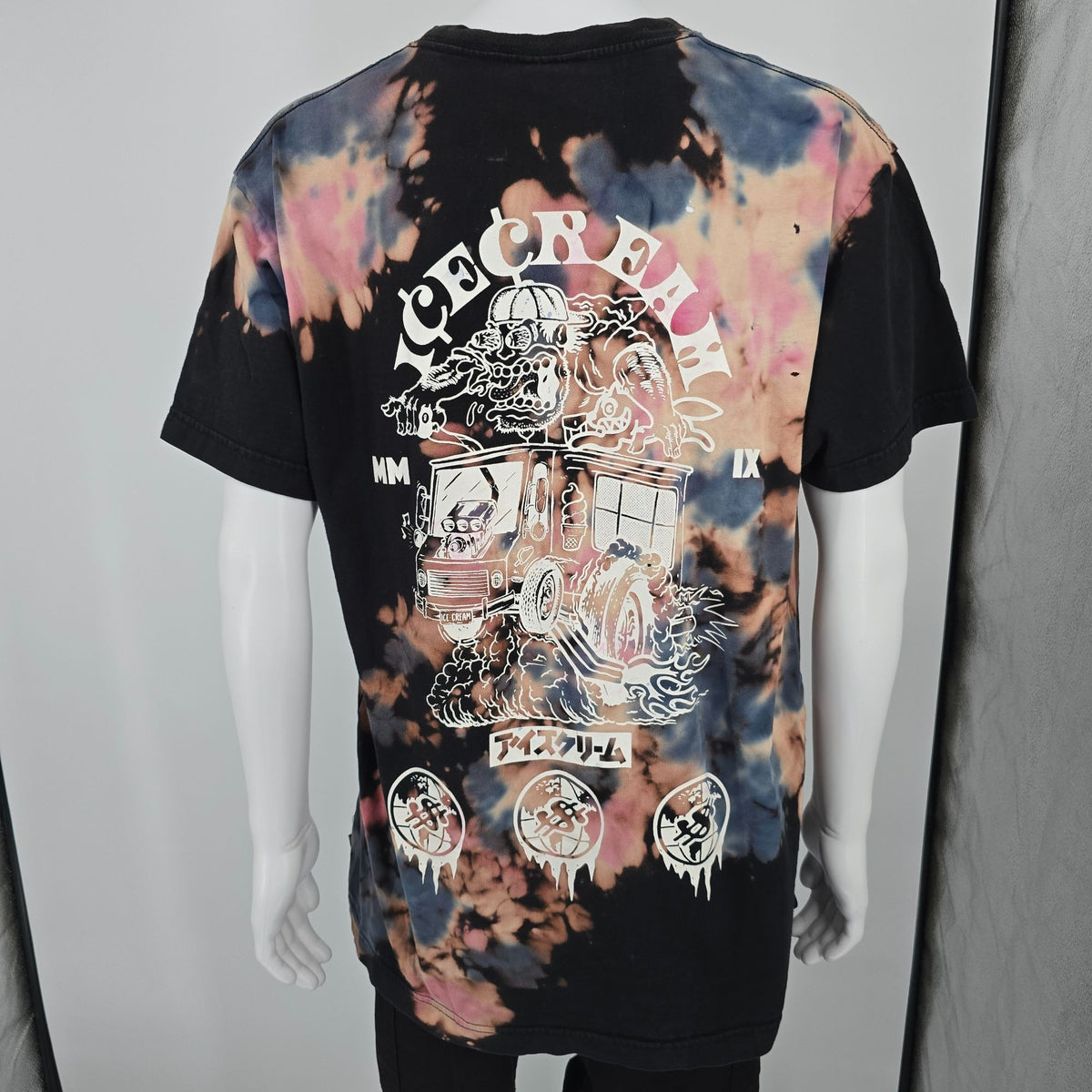 Thrashed 2010s ICECREAM Drip Short Sleeve Knit Bleach Effect T-Shirt (XL)