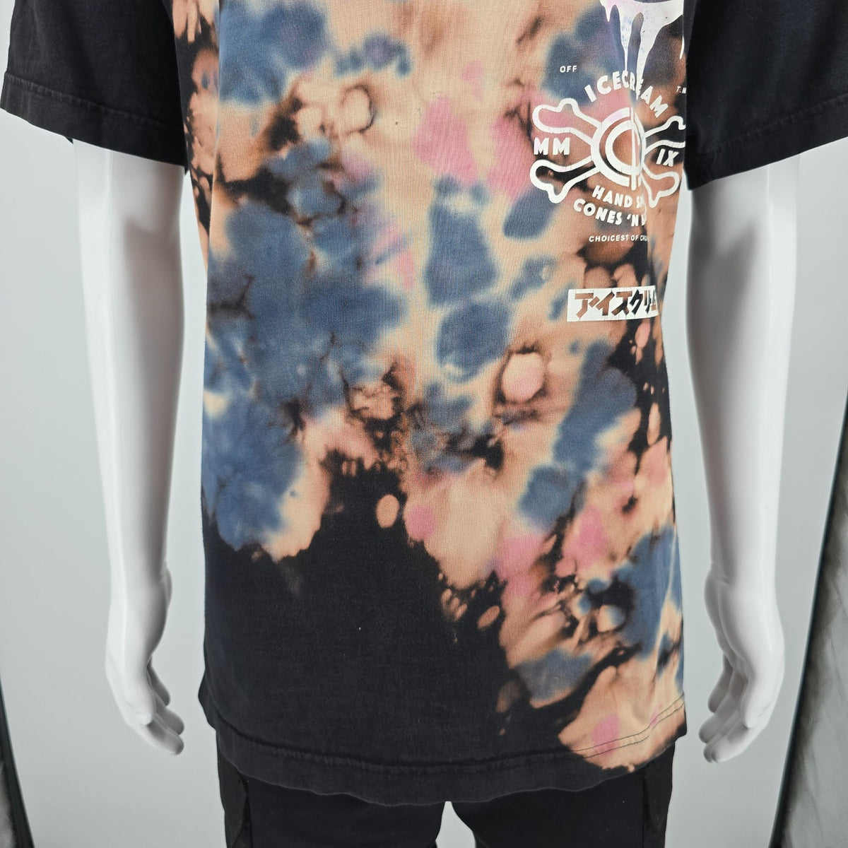 Thrashed 2010s ICECREAM Drip Short Sleeve Knit Bleach Effect T-Shirt (XL)