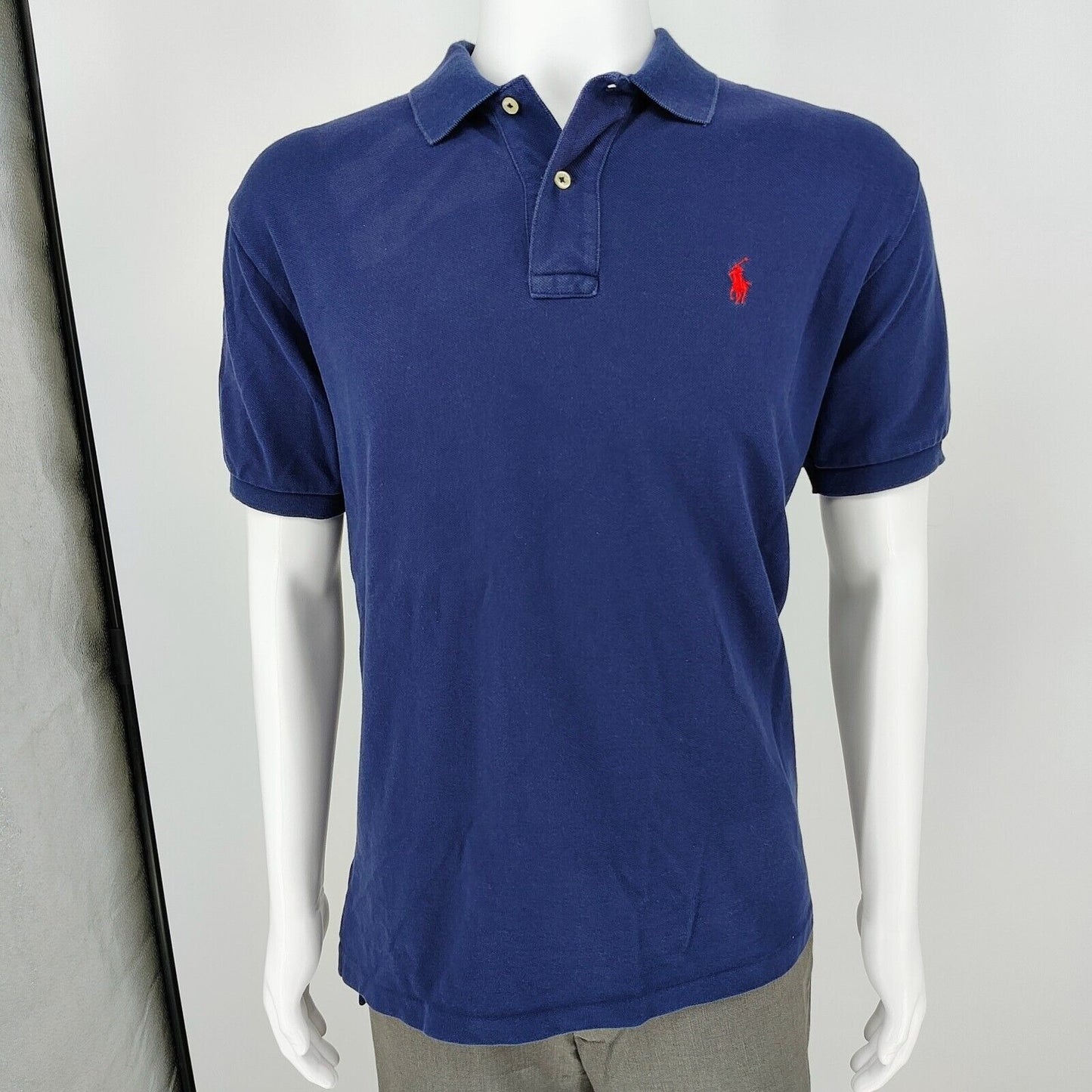 Polo Ralph Lauren 2000s Blue Polo with Red Pony Chest Logo (Large)