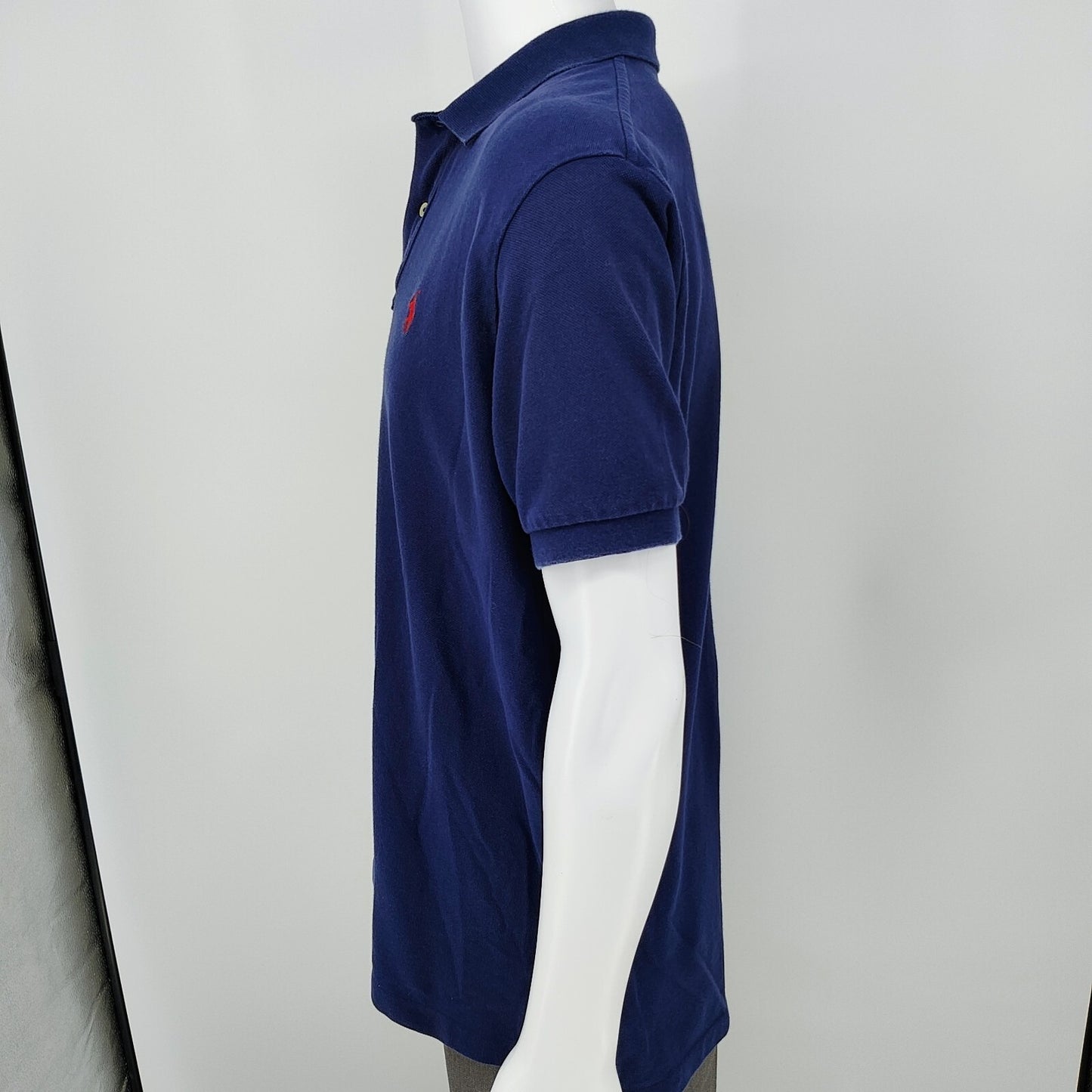 Polo Ralph Lauren 2000s Blue Polo with Red Pony Chest Logo (Large)