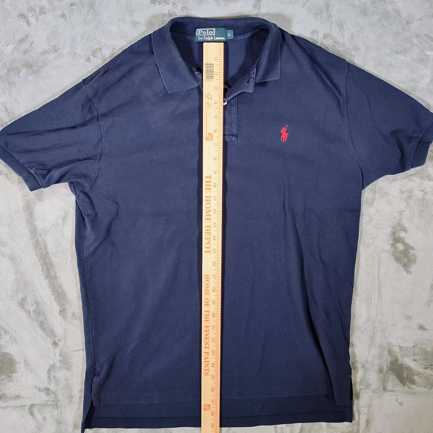 Polo Ralph Lauren 2000s Blue Polo with Red Pony Chest Logo (Large)