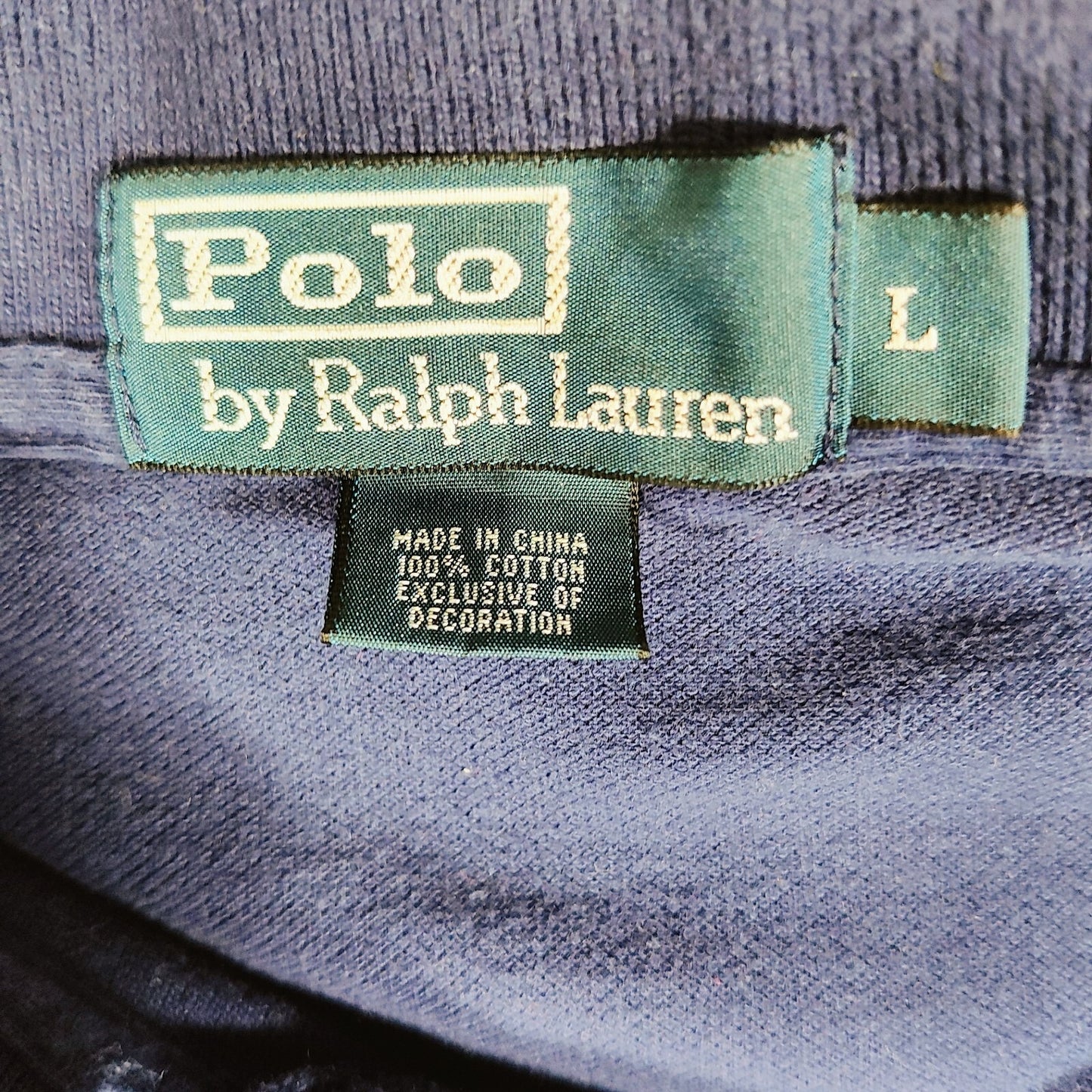 Polo Ralph Lauren 2000s Blue Polo with Red Pony Chest Logo (Large)