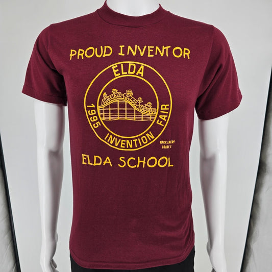 Vintage 1995 Jerzees Elda School Invention Fair "Proud Inventor" T-Shirt (S)