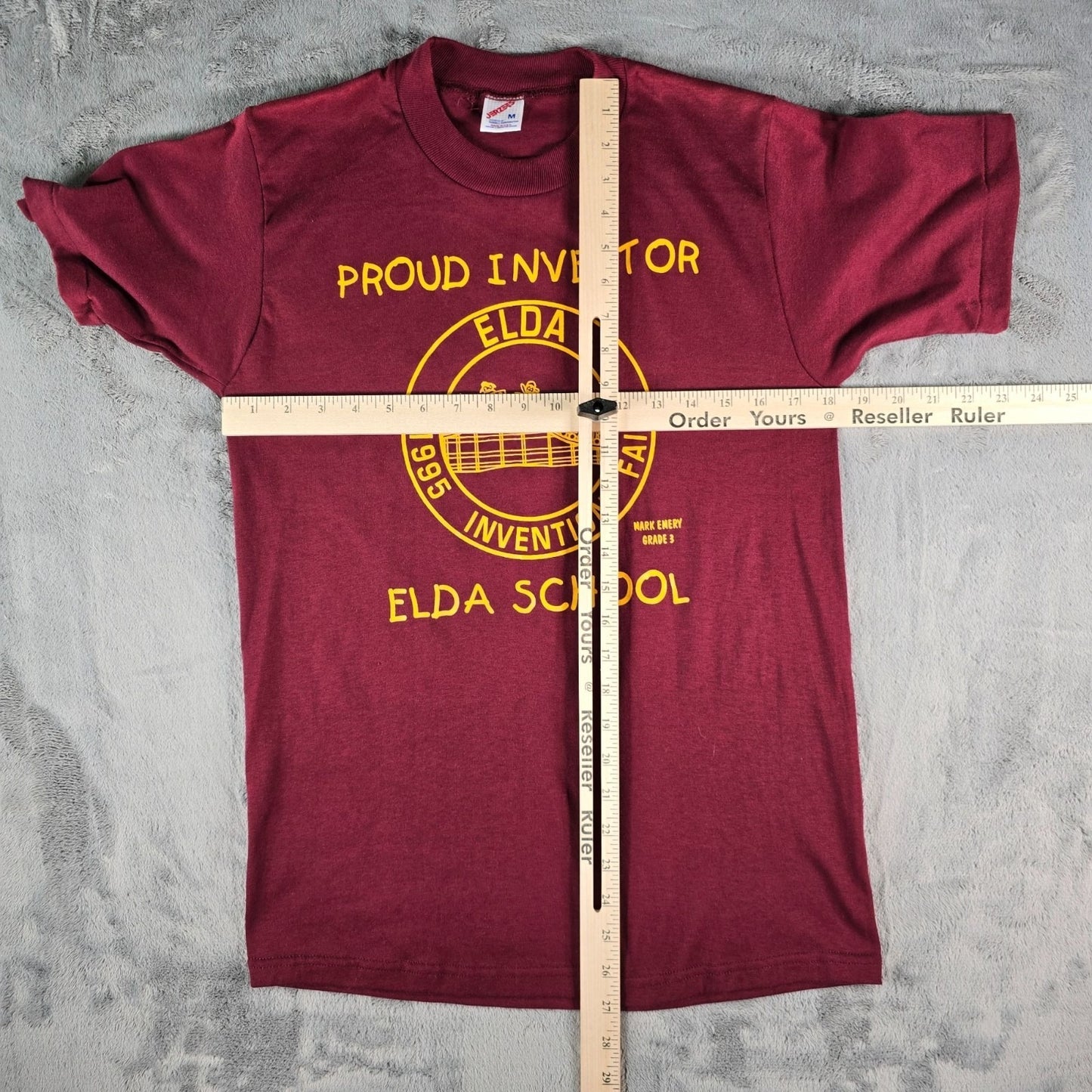 Vintage 1995 Jerzees Elda School Invention Fair "Proud Inventor" T-Shirt (S)