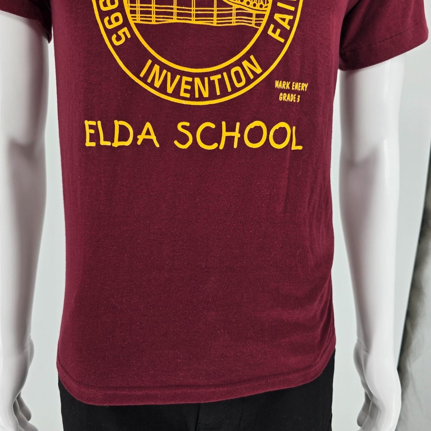 Vintage 1995 Jerzees Elda School Invention Fair "Proud Inventor" T-Shirt (S)