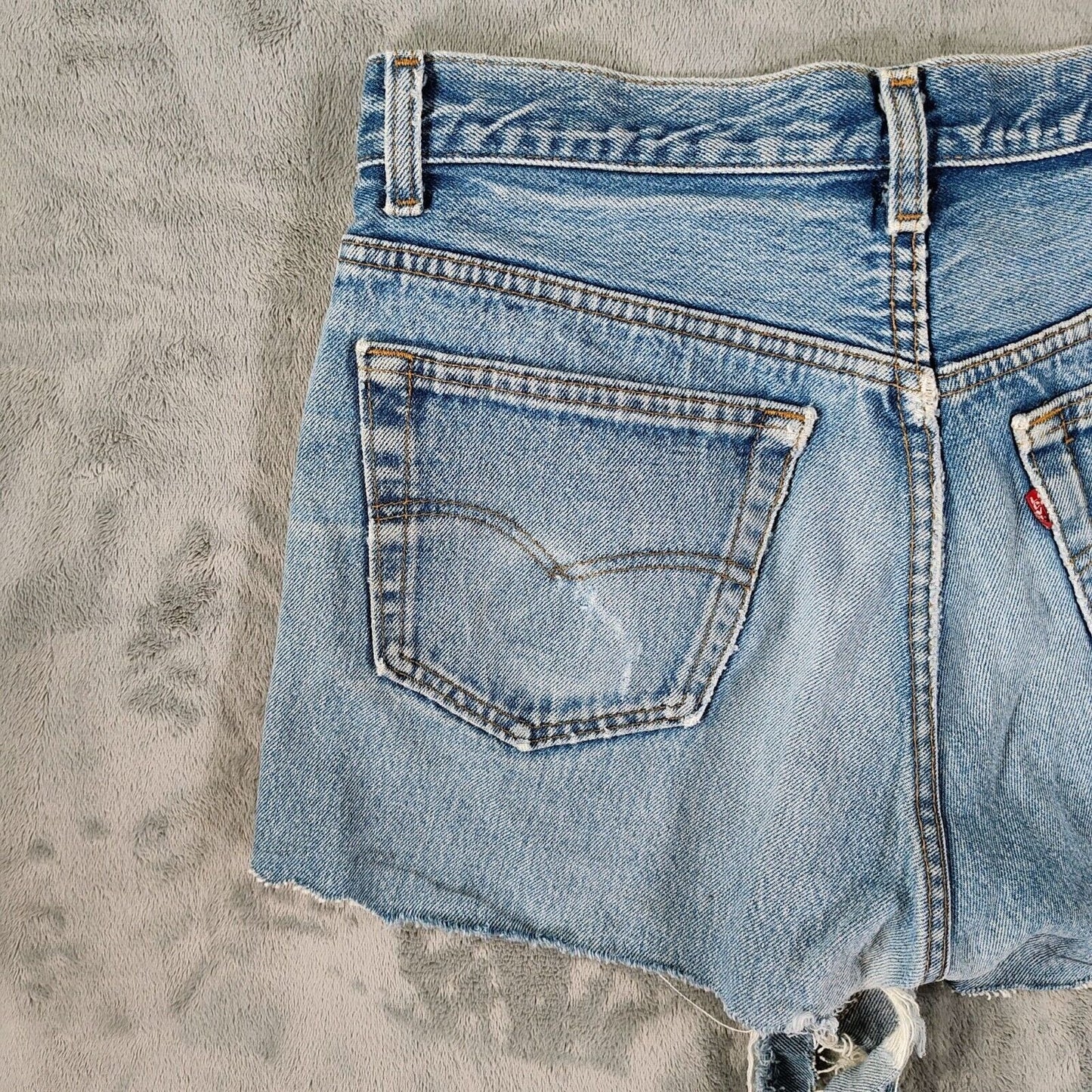Vintage 1991 Levi's 501XX DIY Blue Denim Cutoff Jean Shorts (W33)