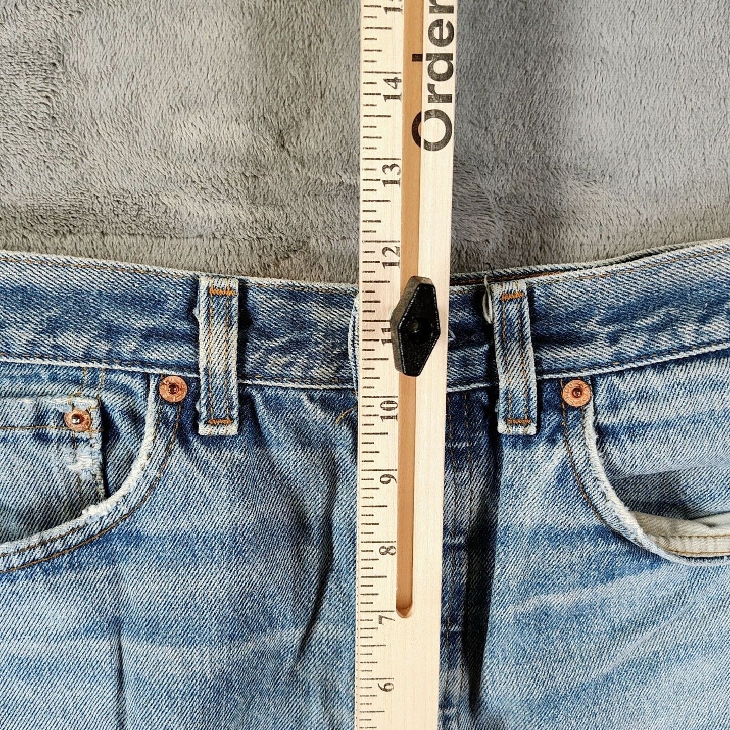 Vintage 1991 Levi's 501XX DIY Blue Denim Cutoff Jean Shorts (W33)