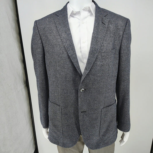 Boss Hugo Boss Janson1 Janson Blue Micro Check Sport Coat (44R)- $795 Retail