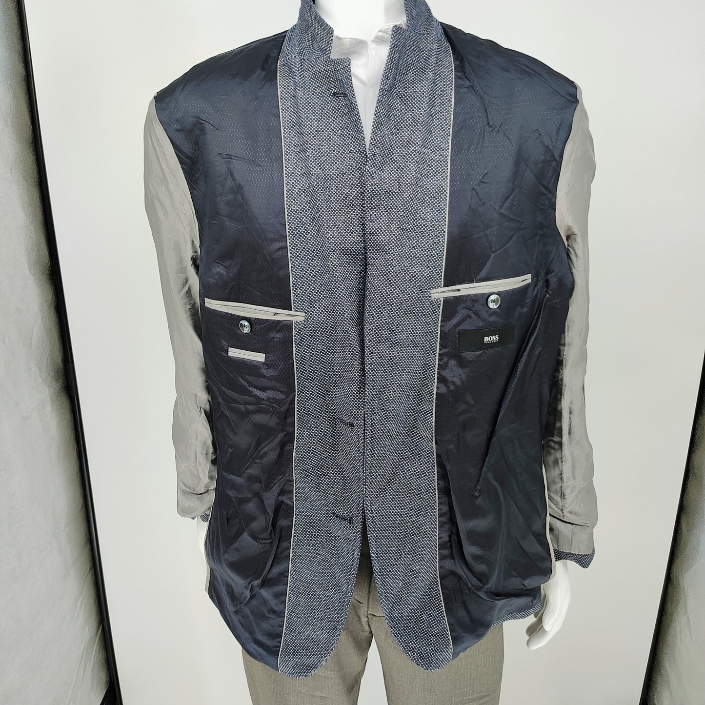 Boss Hugo Boss Janson1 Janson Blue Micro Check Sport Coat (44R)- $795 Retail