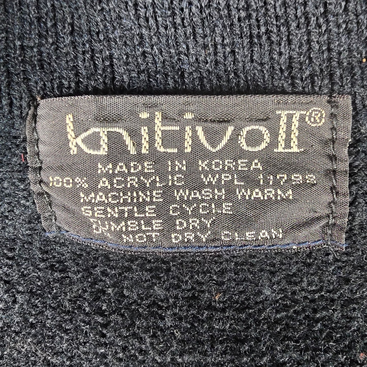 Vintage 1980s Knitivo II Women's Black Acrylic Open Front Cardigan Sweater (L)