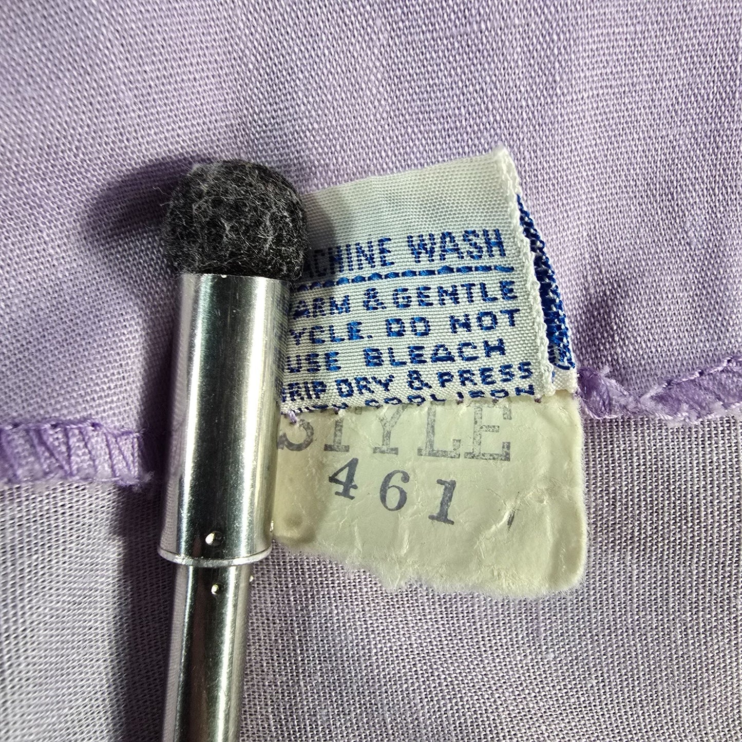 Vintage 1970s Gaymor Fashions Lavender Sleeveless Zip Front Tunic Top (L)