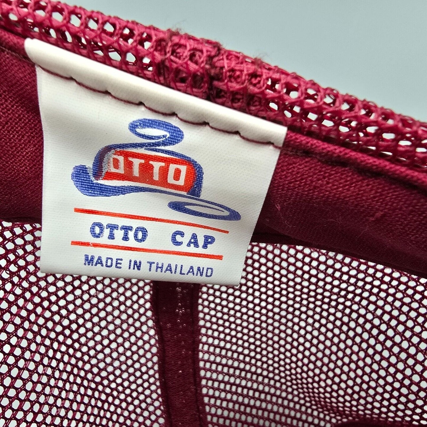 Vintage 1990s Distressed 929 Area Code Red Otto Mesh Back Trucker Hat *Damaged