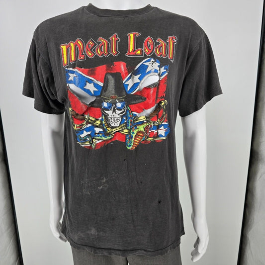 Thrashed Vintage 1989-1991 Meat Loaf Neverland Express Rock Band T-Shirt (L)