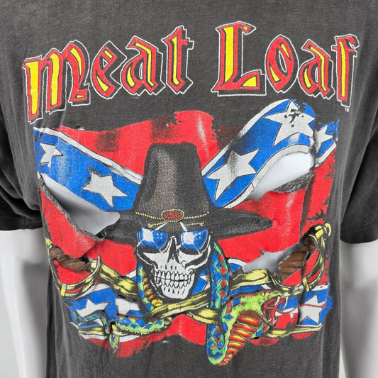 Thrashed Vintage 1989-1991 Meat Loaf Neverland Express Rock Band T-Shirt (L)
