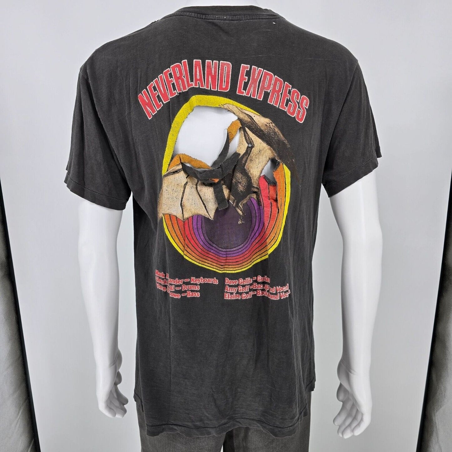 Thrashed Vintage 1989-1991 Meat Loaf Neverland Express Rock Band T-Shirt (L)