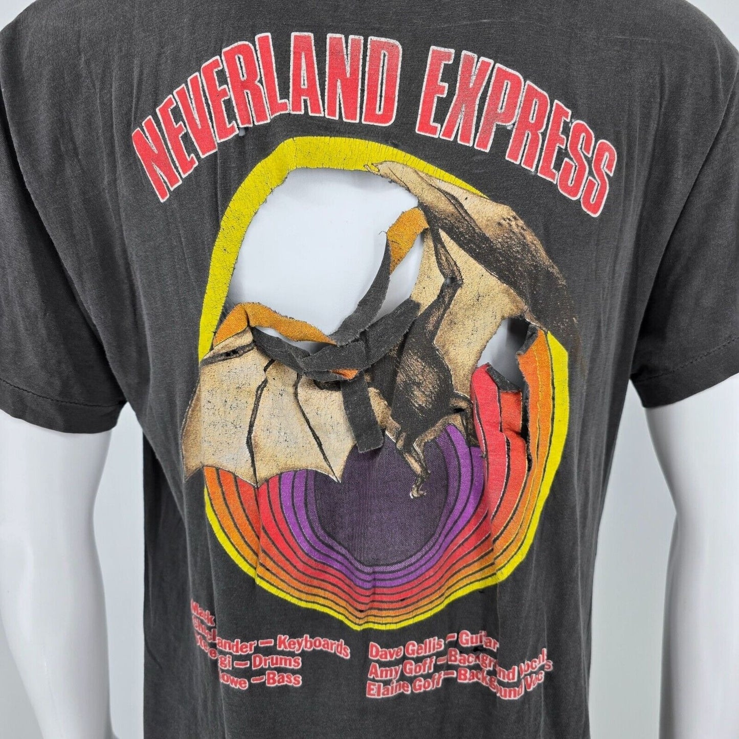 Thrashed Vintage 1989-1991 Meat Loaf Neverland Express Rock Band T-Shirt (L)