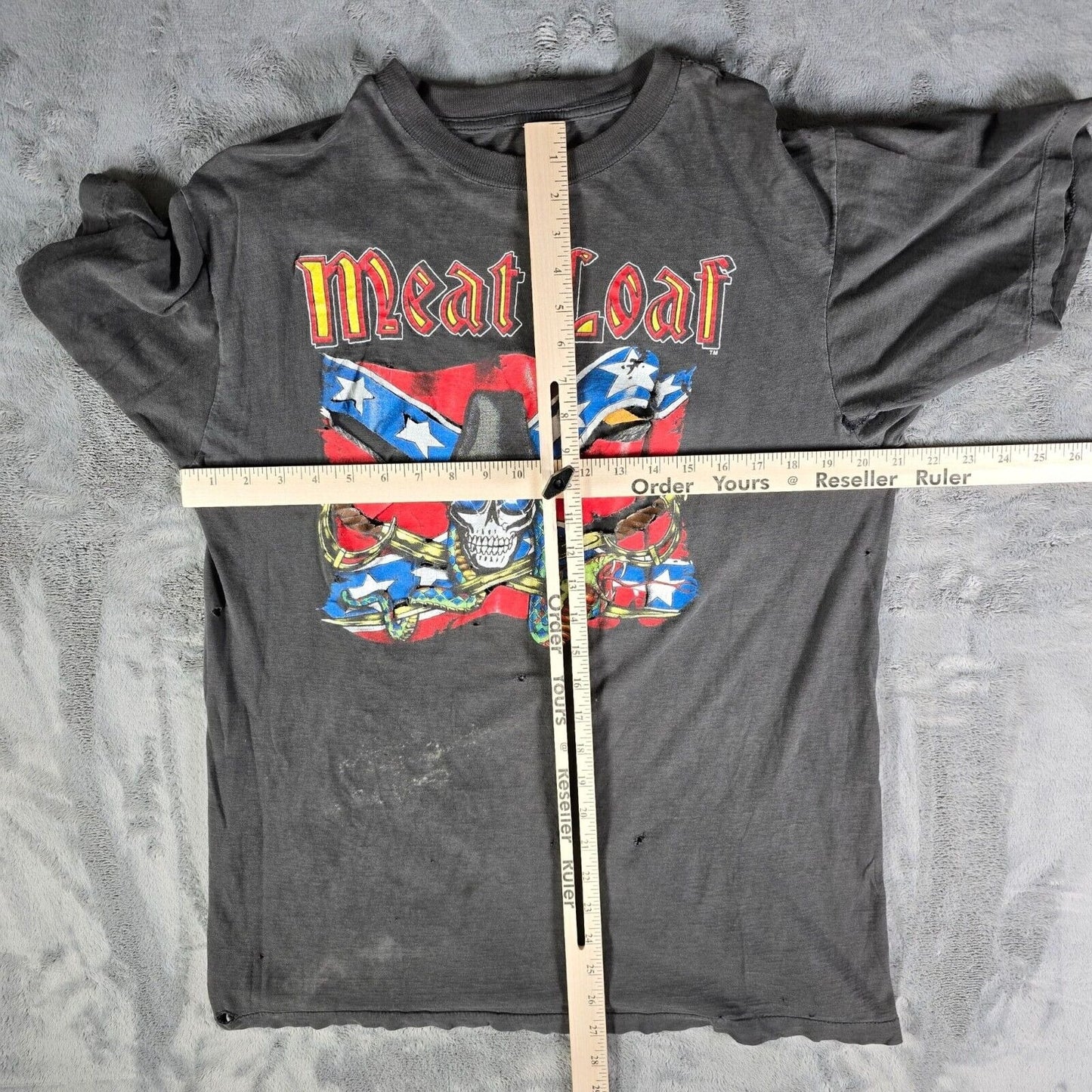 Thrashed Vintage 1989-1991 Meat Loaf Neverland Express Rock Band T-Shirt (L)