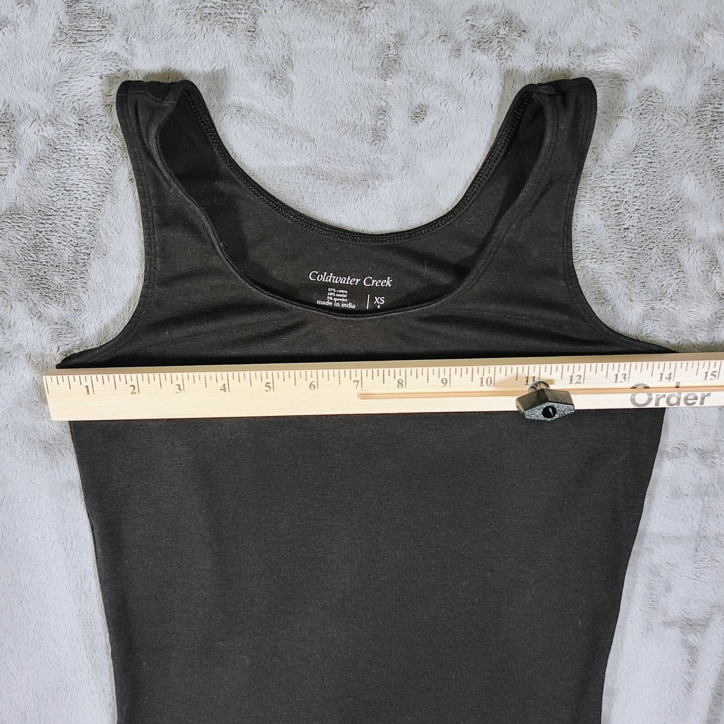 Coldwater Creek Women's Black Cotton/Modal Scoop Neckline Stretch Tank Top (XS)