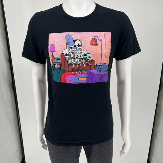 The Simpsons Treehouse of Horror Skeleton Family Couch Scene T-Shirt (Youth M)