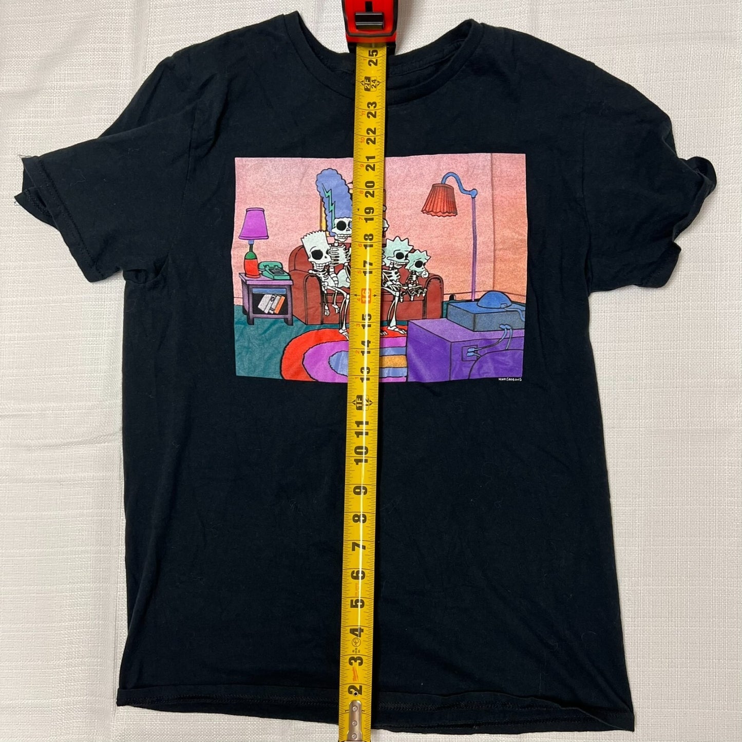The Simpsons Treehouse of Horror Skeleton Family Couch Scene T-Shirt (Youth M)