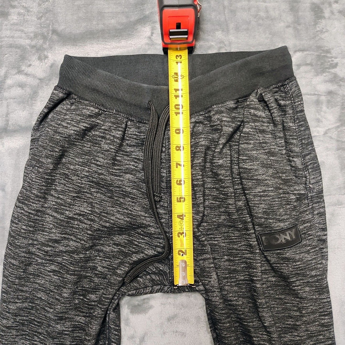 PONY Gray and Black Logo and Drawstring Sweatpants (Small)