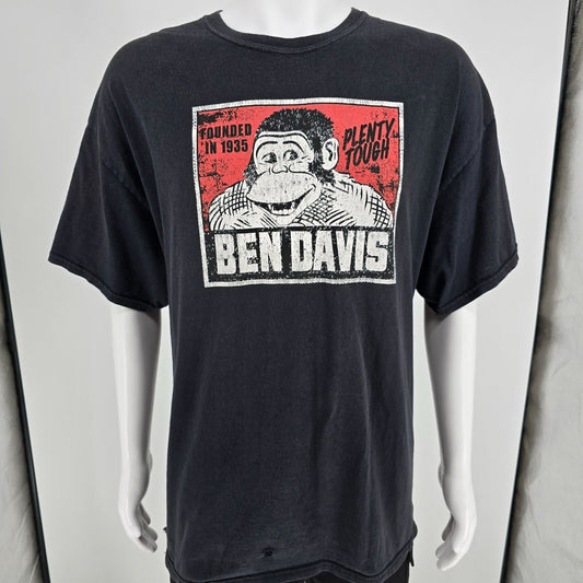 Distressed Ben Davis Workwear "Plenty Tough" Monkey Logo Graphic T-Shirt (2XL)