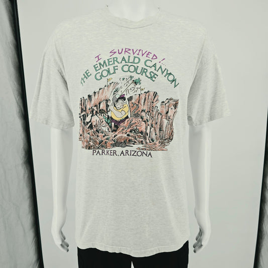 Vintage 1990s I Survived Emerald Canyon Golf Course Parker Arizona T-Shirt (XL)
