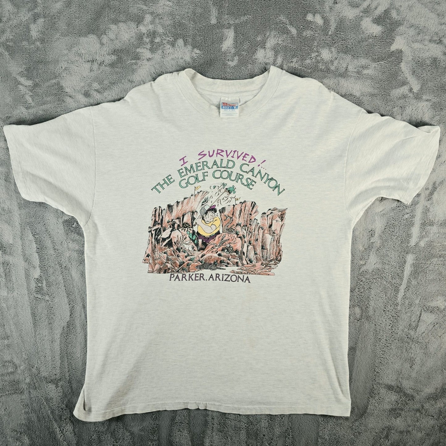 Vintage 1990s I Survived Emerald Canyon Golf Course Parker Arizona T-Shirt (XL)