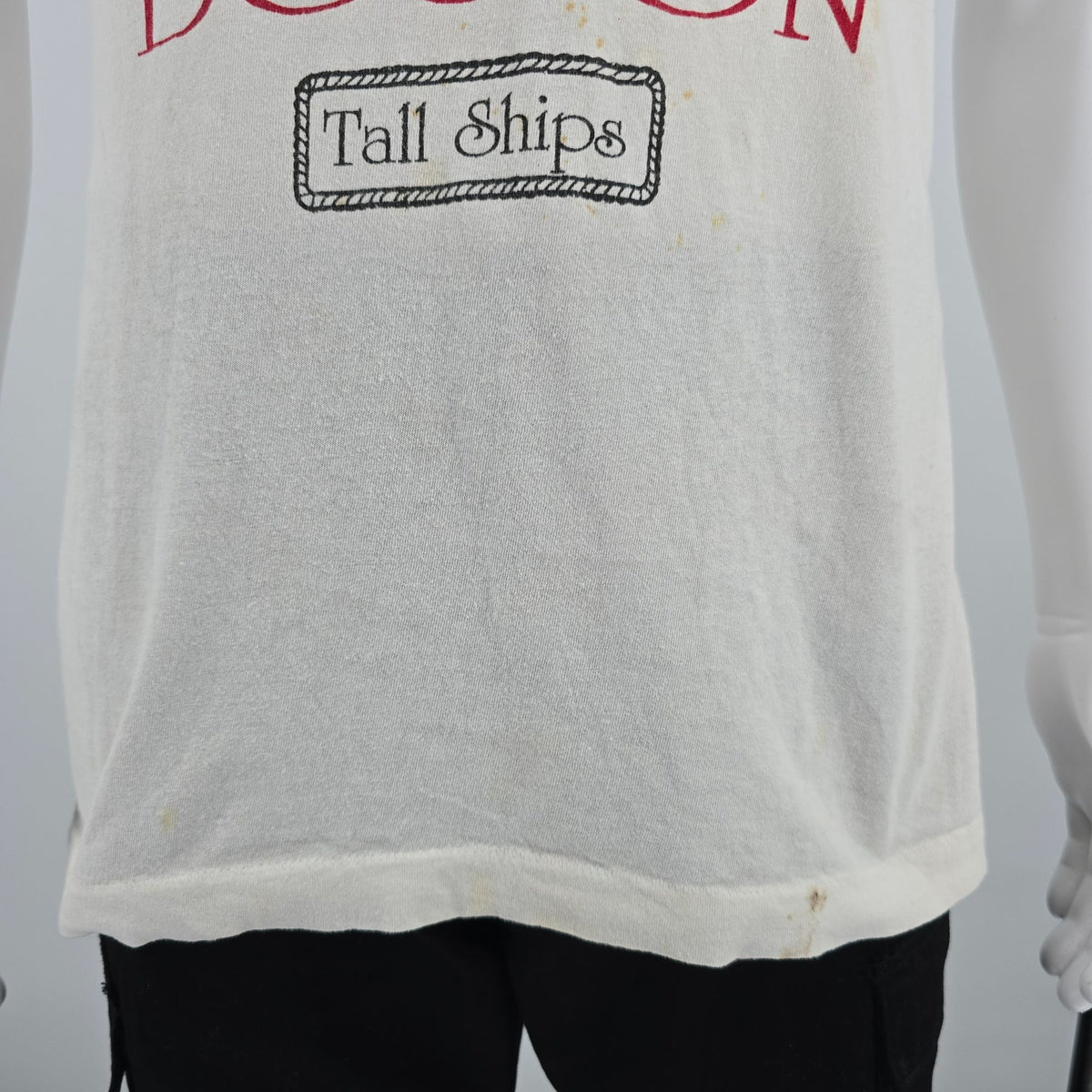Distressed Vintage 1990s Screen Stars Boston Tall Ships Souvenir T-Shirt (M)