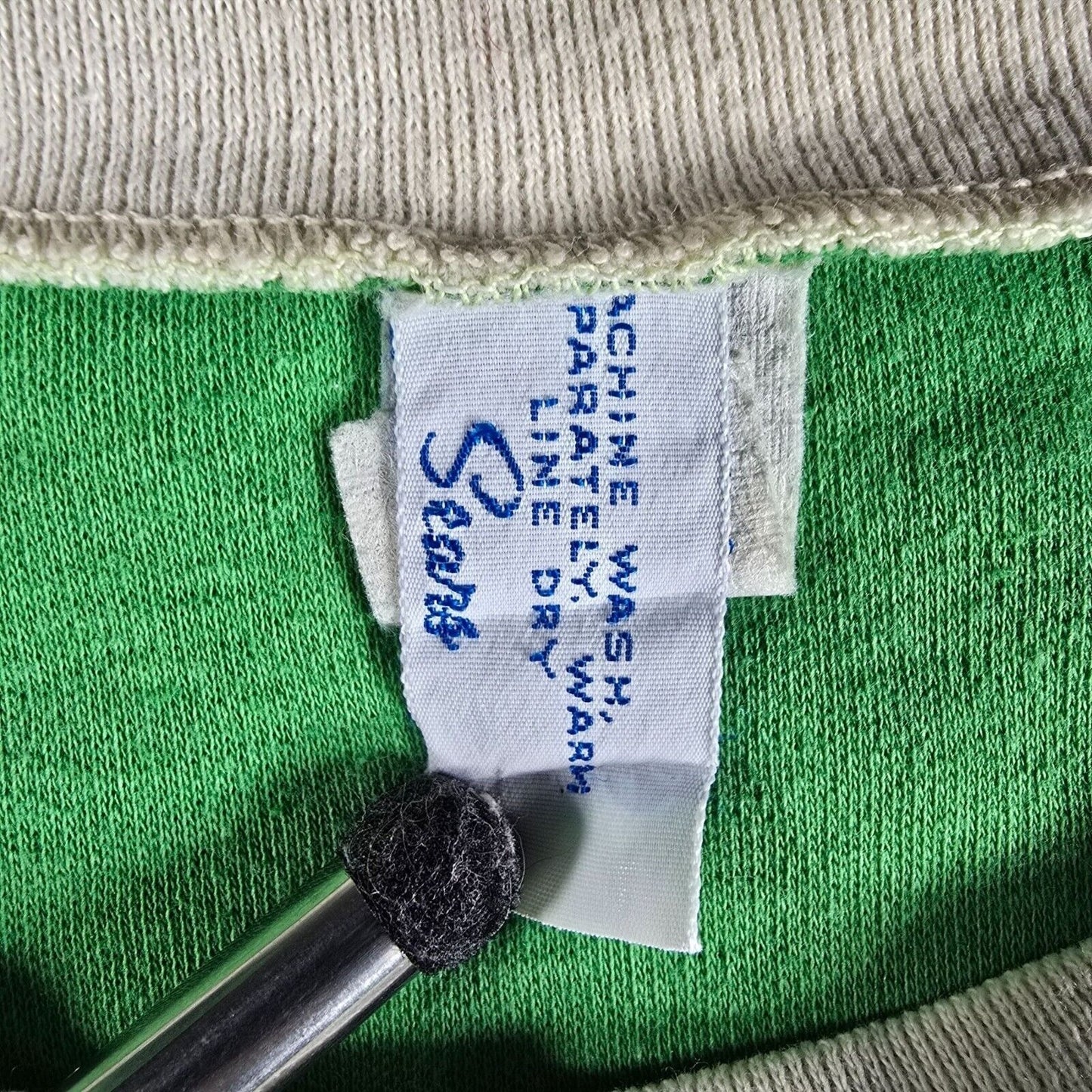 Vintage 1970s Sears Kelly Green Contrast Trim Square Neck Ringer T-Shirt (S)
