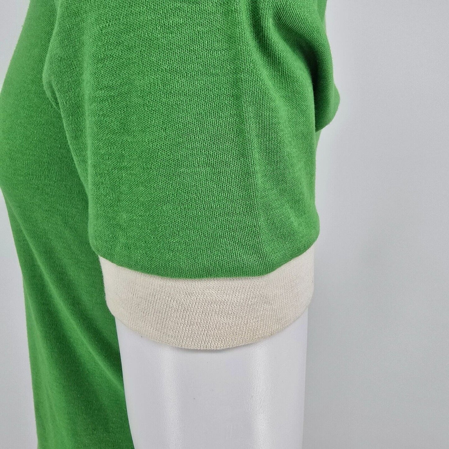 Vintage 1970s Sears Kelly Green Contrast Trim Square Neck Ringer T-Shirt (S)
