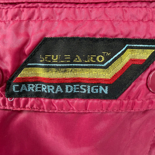 Vintage 1980s Style Auto Carrera Design Synthwave Nylon Windbreaker Jacket (L)